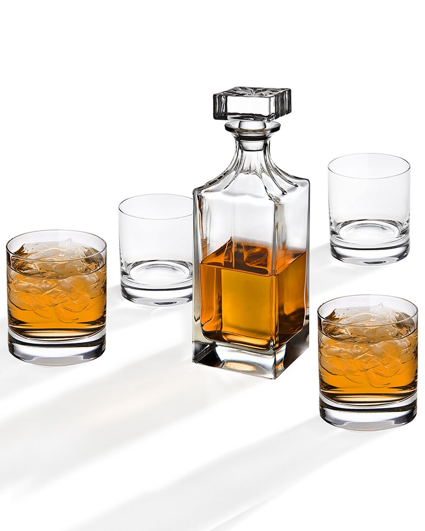 Godinger Social 5pc Whiskey Decanter Set In Clear