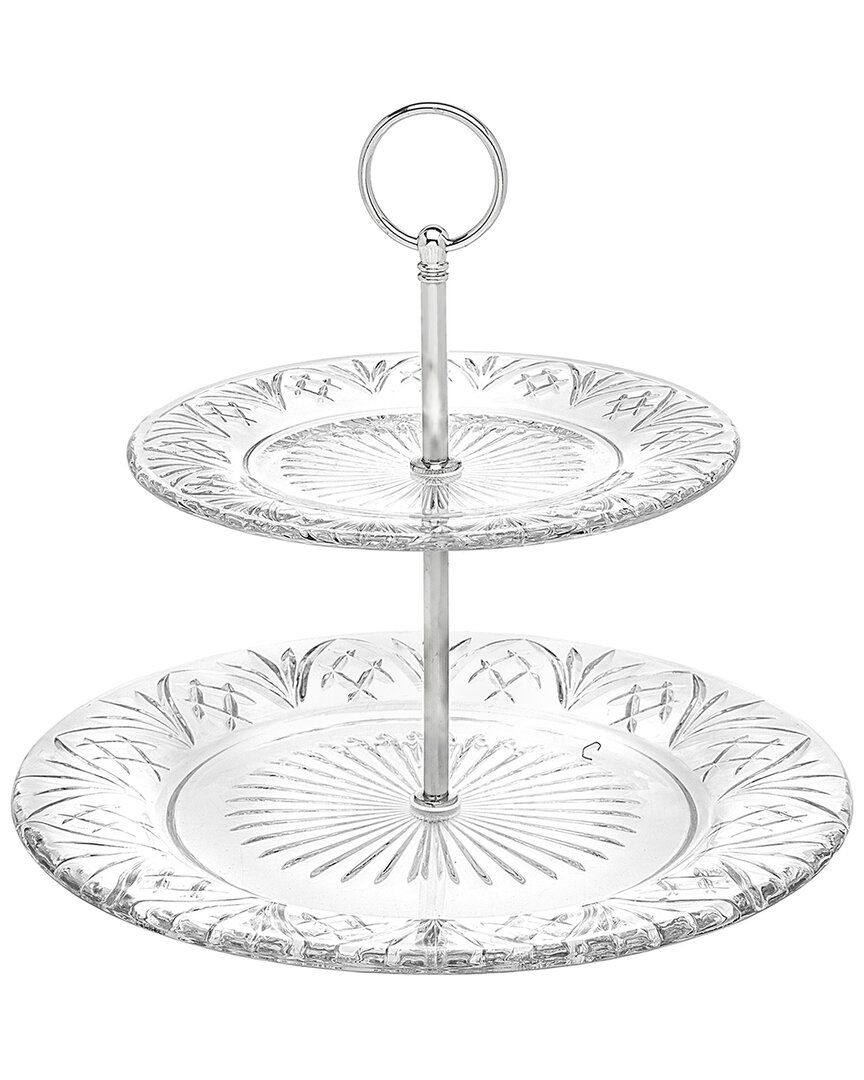 Godinger Dublin Crystal 2-tiered Serving Stand In Clear