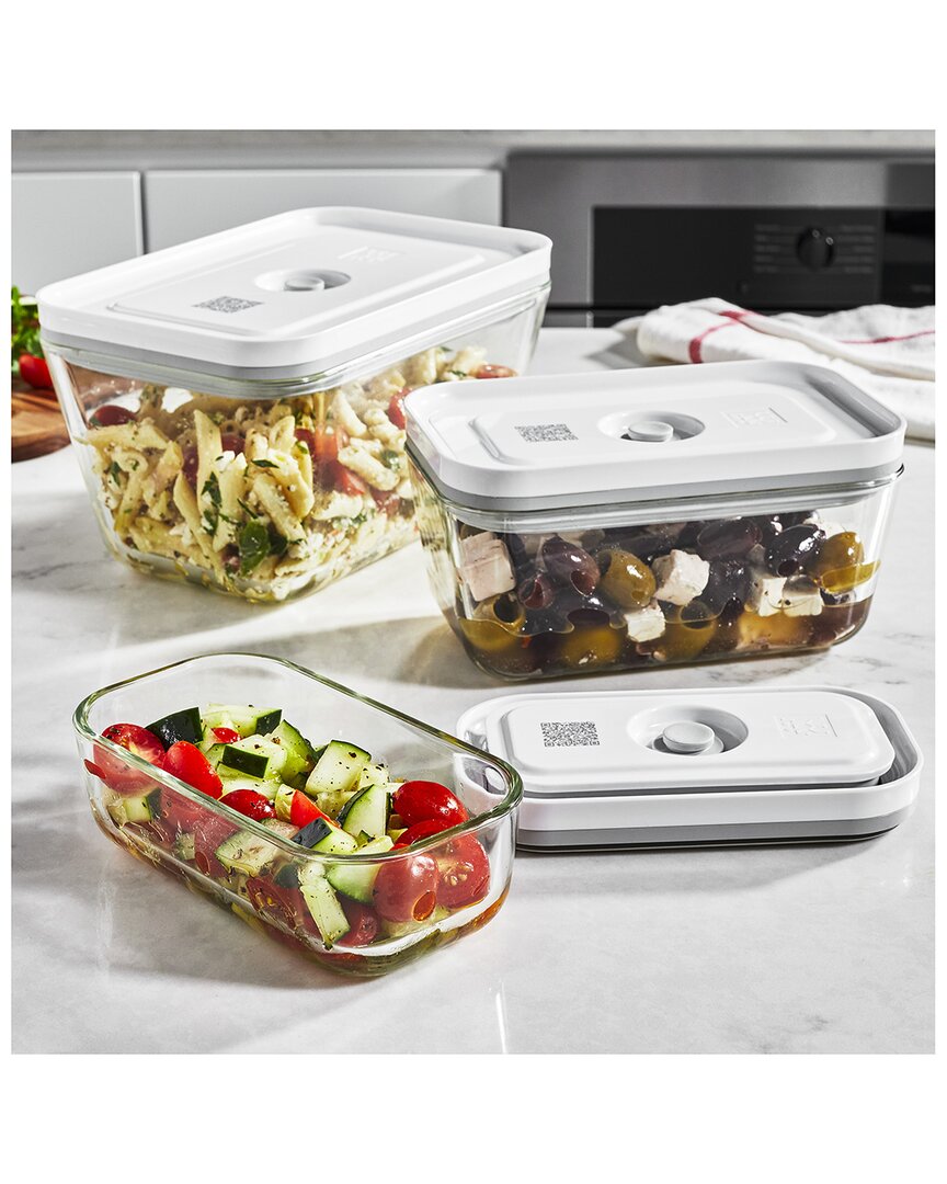 Zwilling J.a. Henckels Fresh & Save 3pc Glass Food Storage Container, Meal Prep Container Assorted S