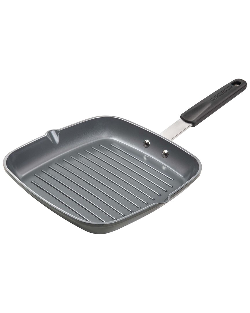Masterpan Ceramic 10in Nonstick Grill Pan With Silicone Grip In Gray