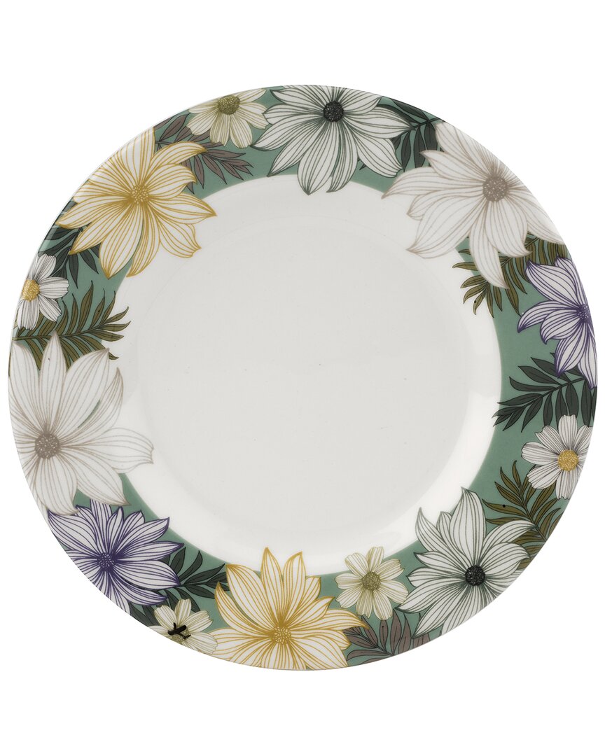 Portmeirion Floral Set Of 4 Salad Plates In Green
