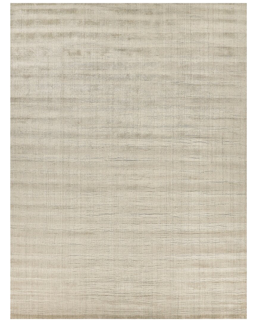 Exquisite Rugs Robin Stripe Hand-loomed New Zealand Wool & Bamboo Silk Area Rug In Taupe