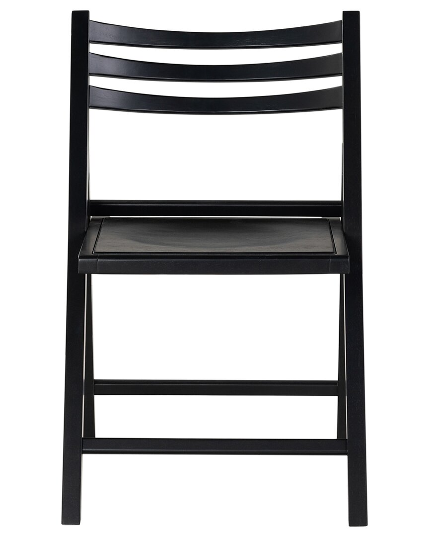 Safavieh Couture Jacie Wood Seat Folding Chair In Black
