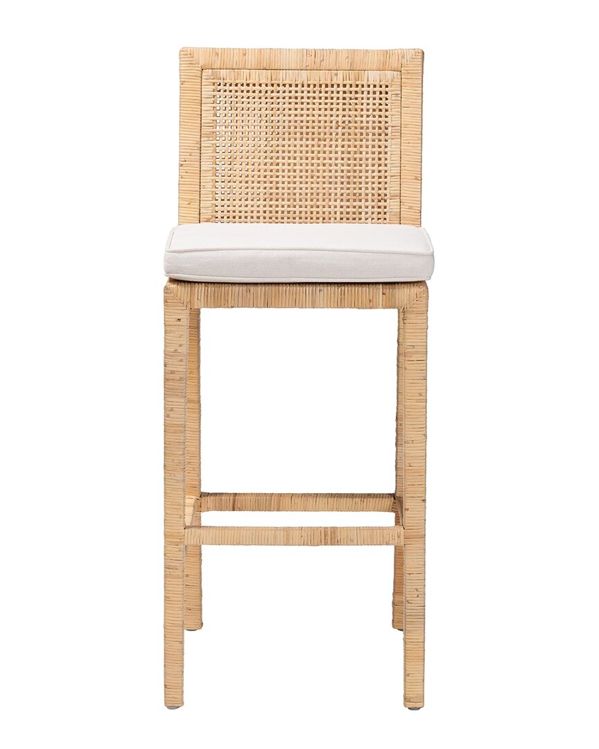 Baxton Studio Sofia Bohemian Rattan Bar Stool In Brown