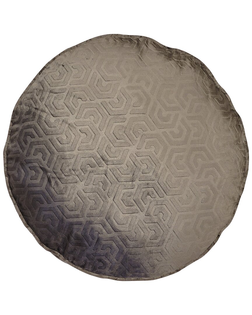 Edie Home Edie@home Embossed Velvet Hexagon Maze Decorative Pillow In Brown