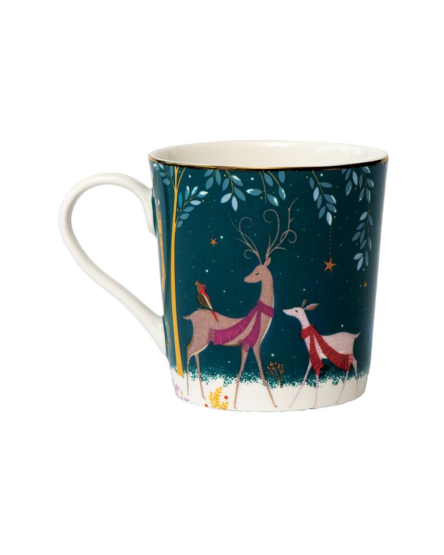 Portmeirion Sara Miller Woodland Tales Deer & Robin 12oz Mug In Multi