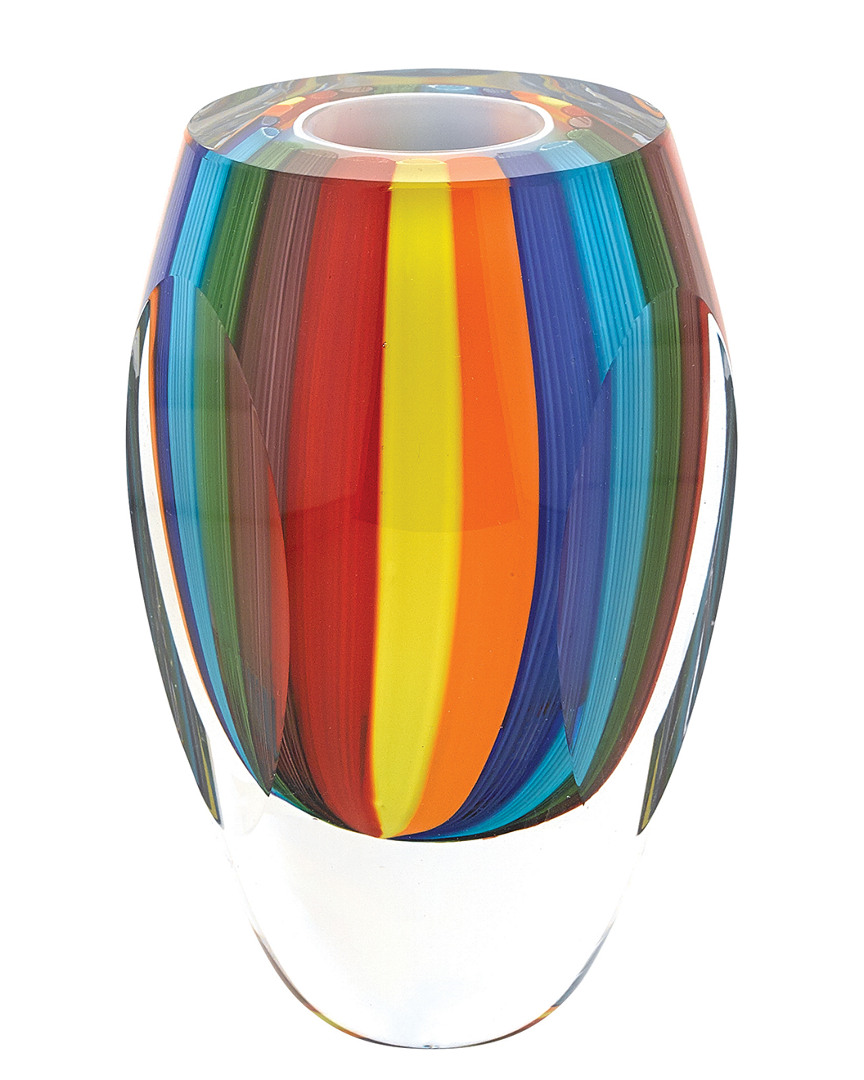 Badash Crystal Rainbow Murano Style Art Glass Vase