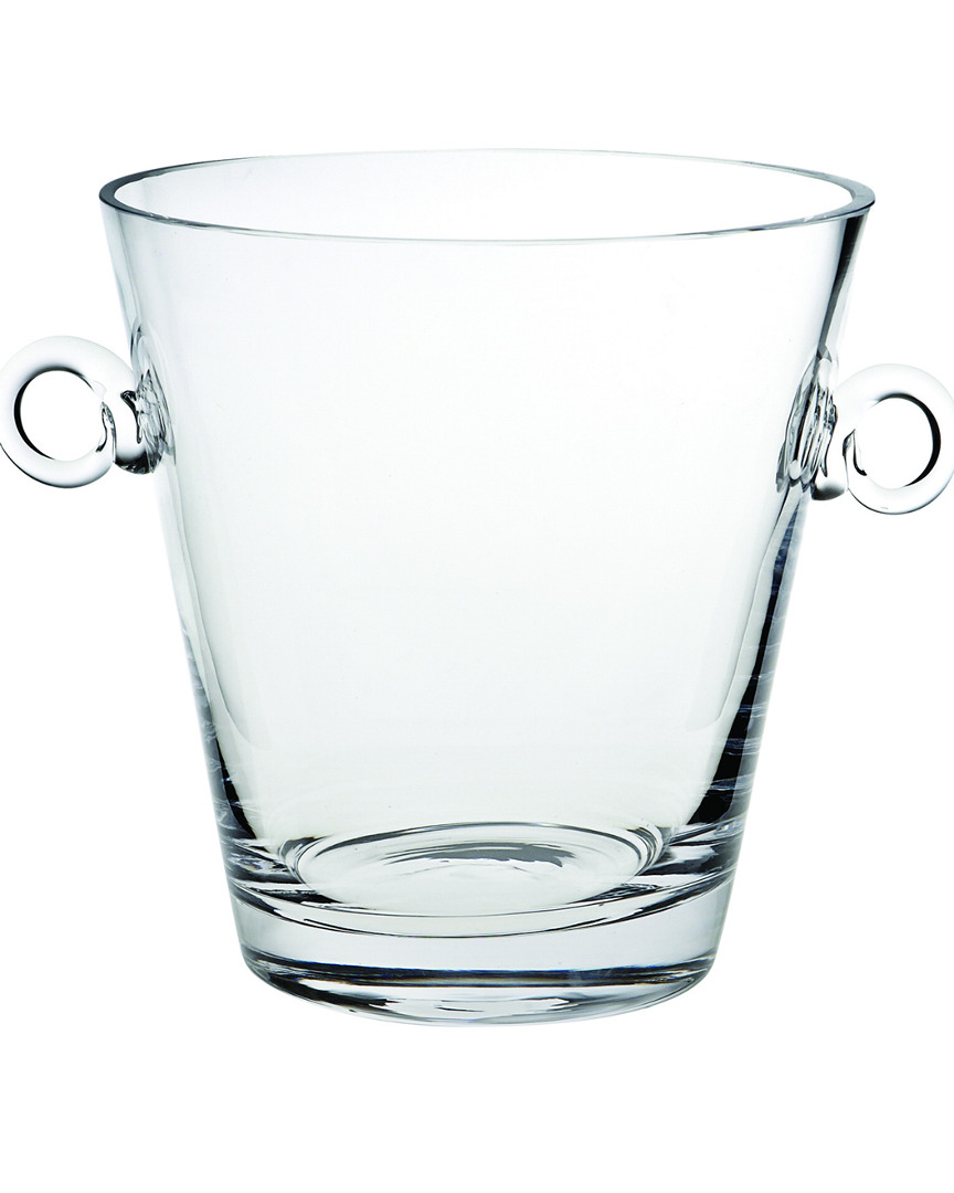 Badash Crystal Manhattan Mouth Blownce Bucket/cooler In Clear