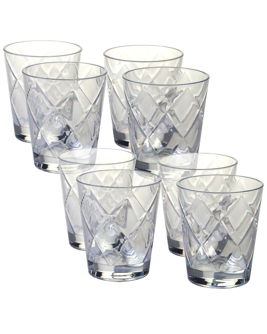 Shop Certified International Set Of 8 Diamond Double Old Fashioned Glasses In Clear