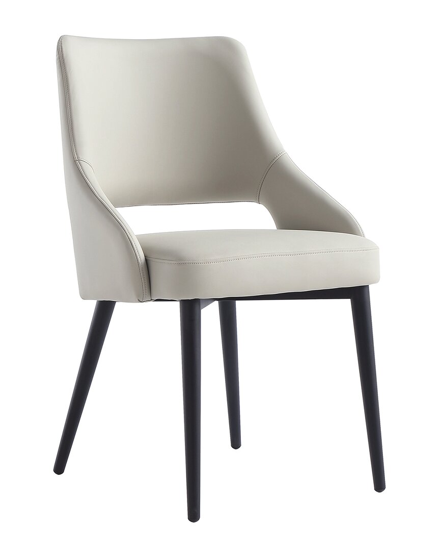 Manhattan Comfort 6pc Tremont Modern Leatherette Dining Chair With Metal Legs In White