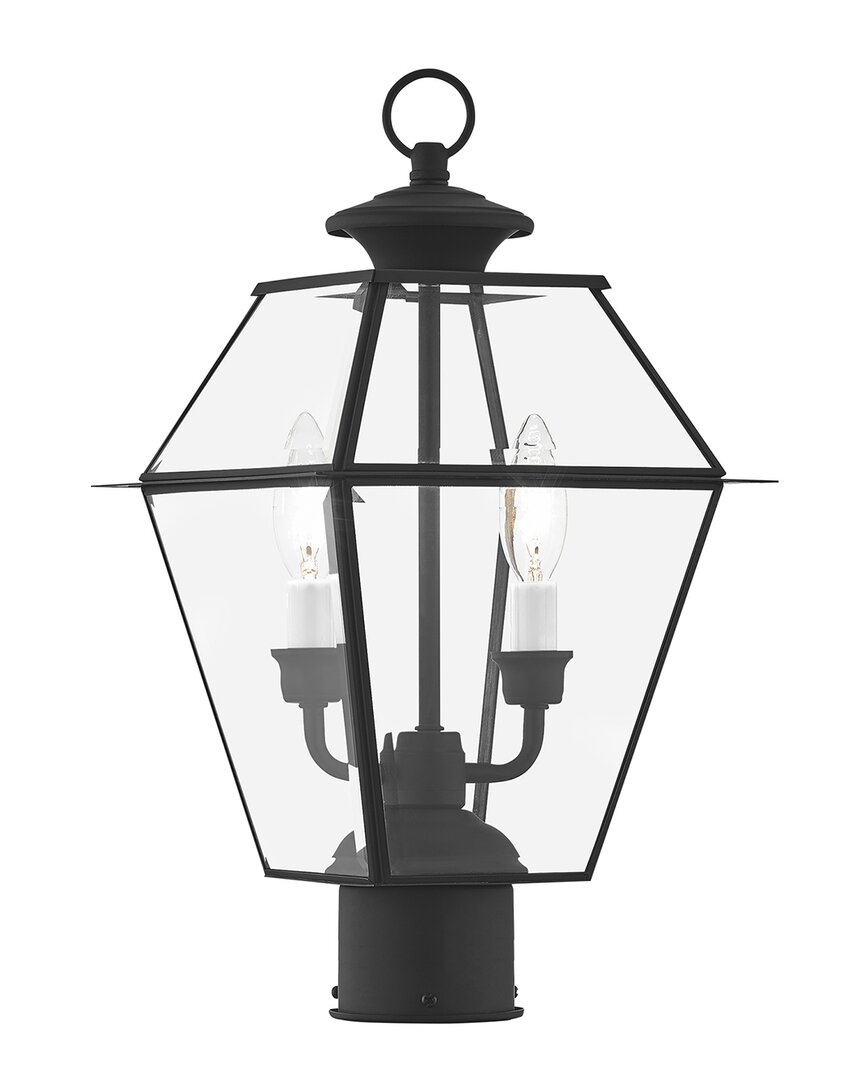 Livex Lighting 2-light Black Outdoor Post Top Lantern