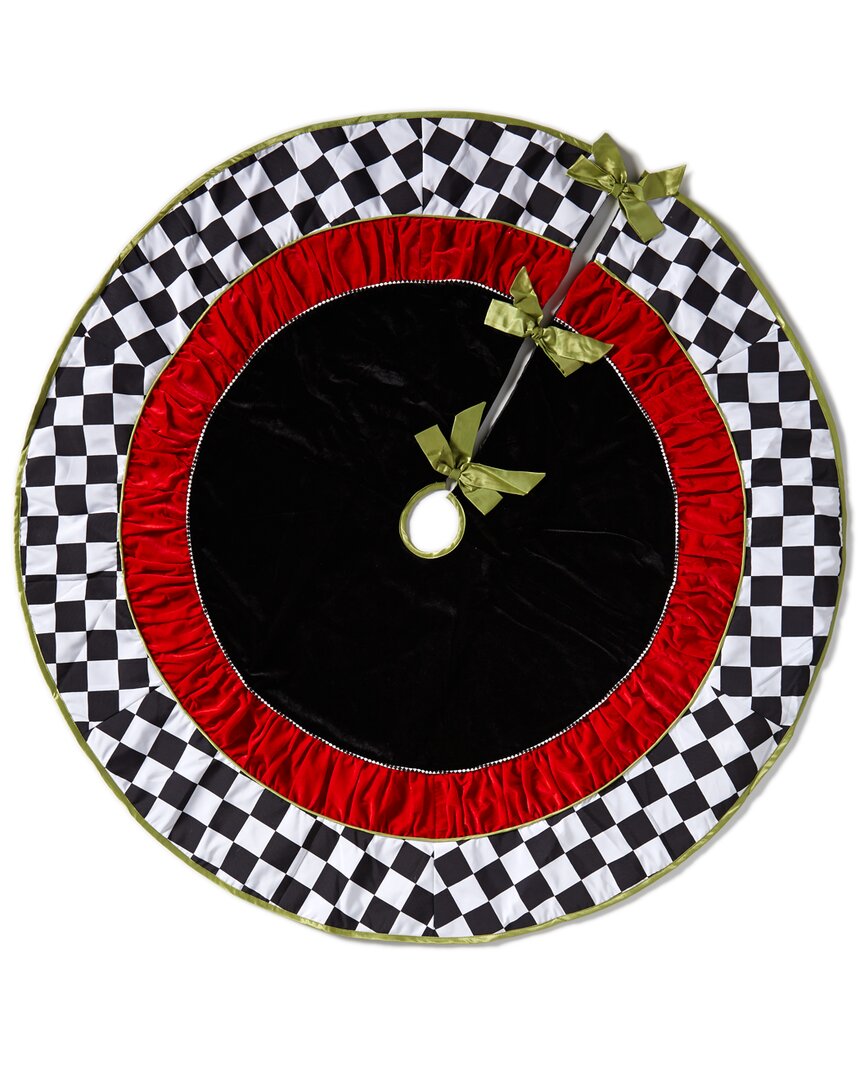 Kurt Adler 52-inch Black & White Checkered Tree Skirt In Multi