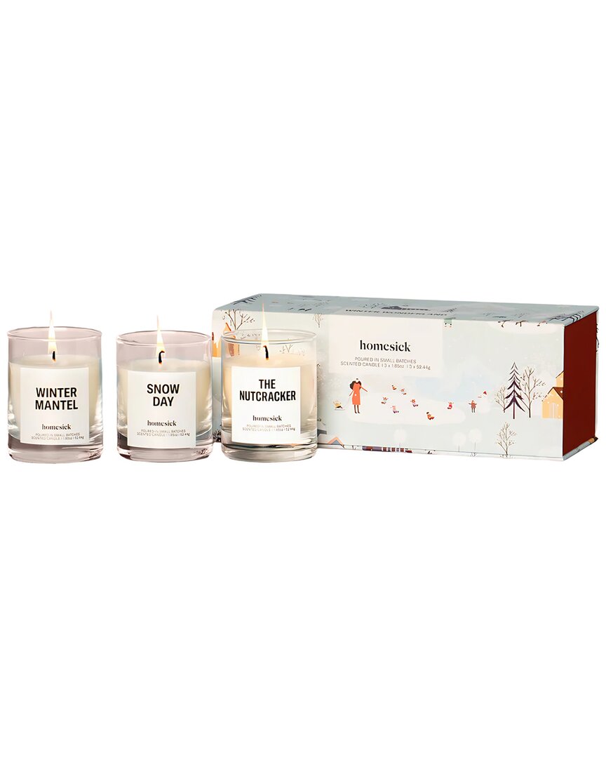 Homesick Holiday Candle Votive Trio Set In Multi