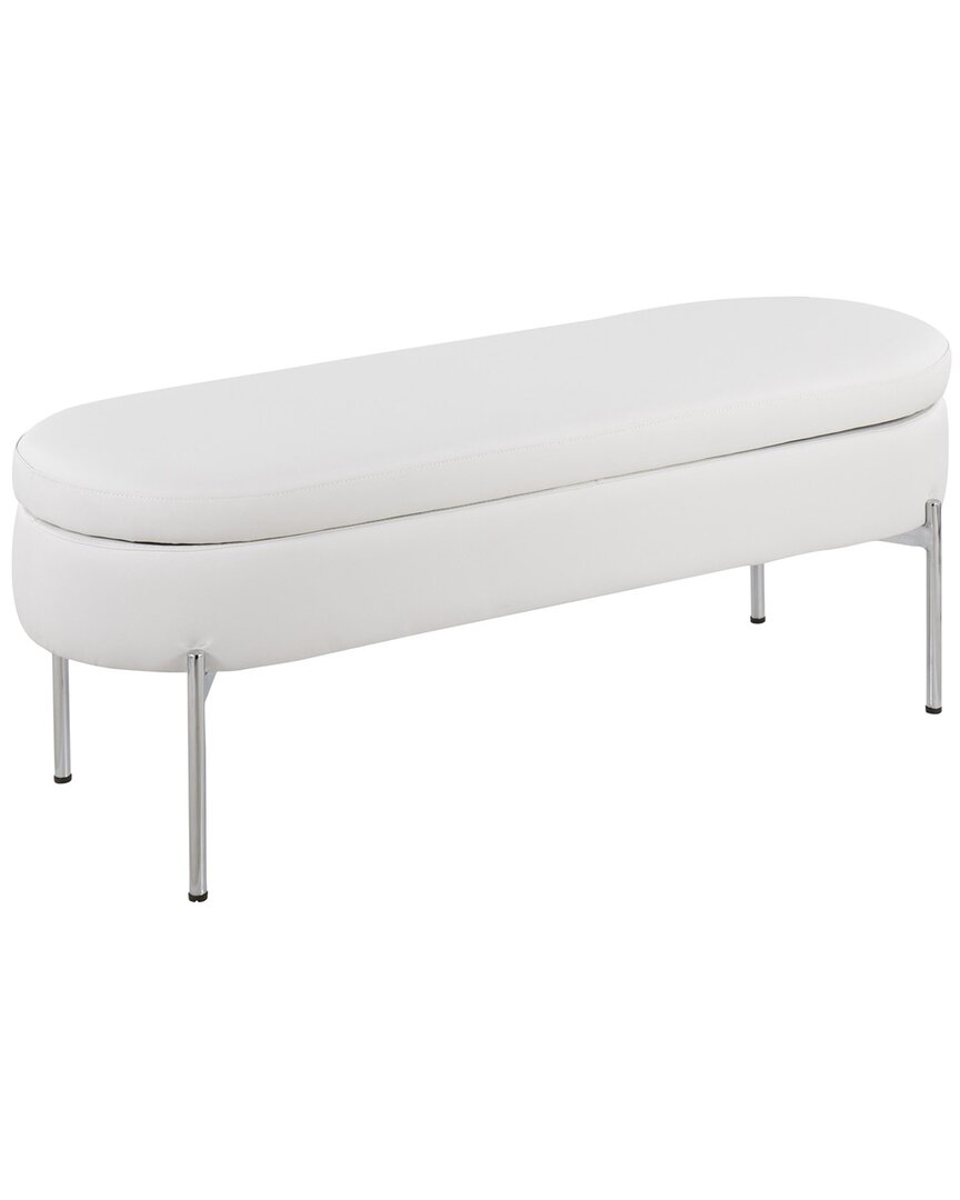 Lumisource Chloe Storage Bench In Silver