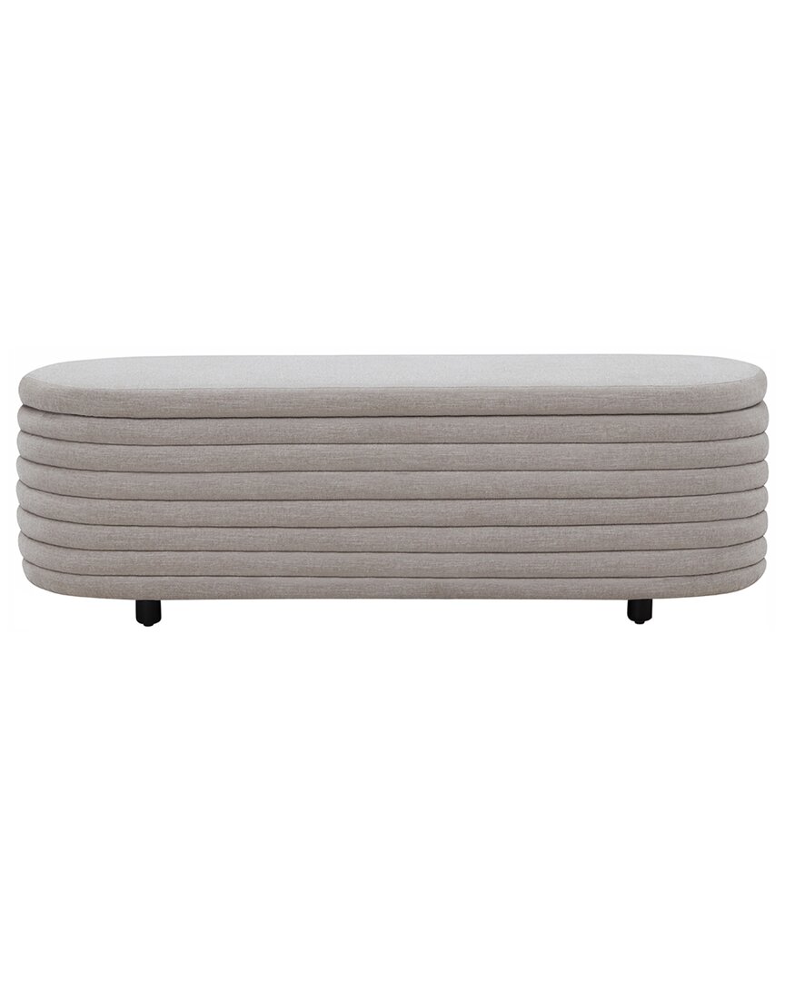 Safavieh Couture Jaymie Linen Storage Bench In Grey