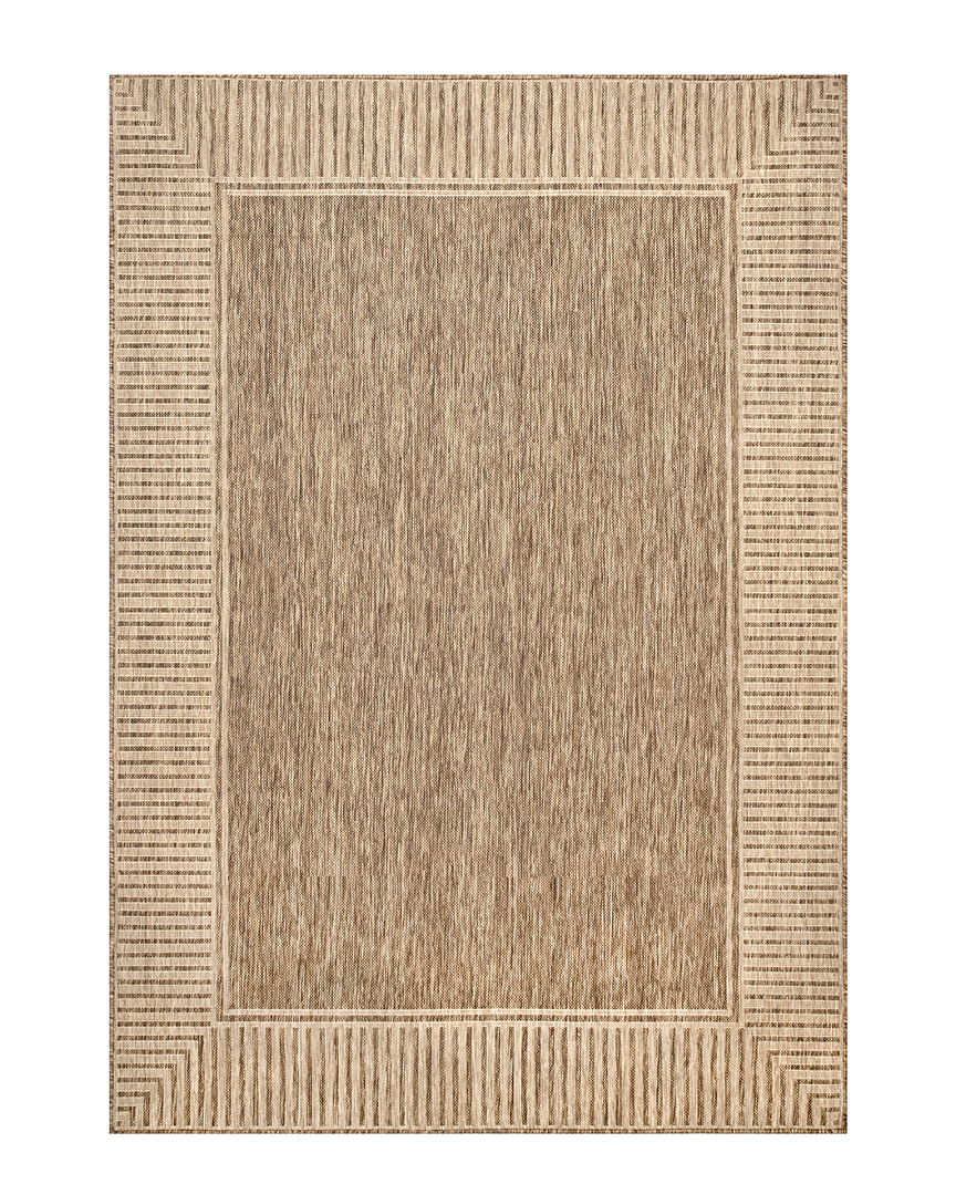 Nuloom Evie Border Flatweave Indoor/outdoor Rug In Brown