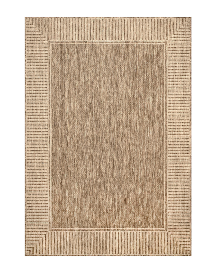 Shop Nuloom Evie Borderflatweave Indoor/outdoor Rug In Brown