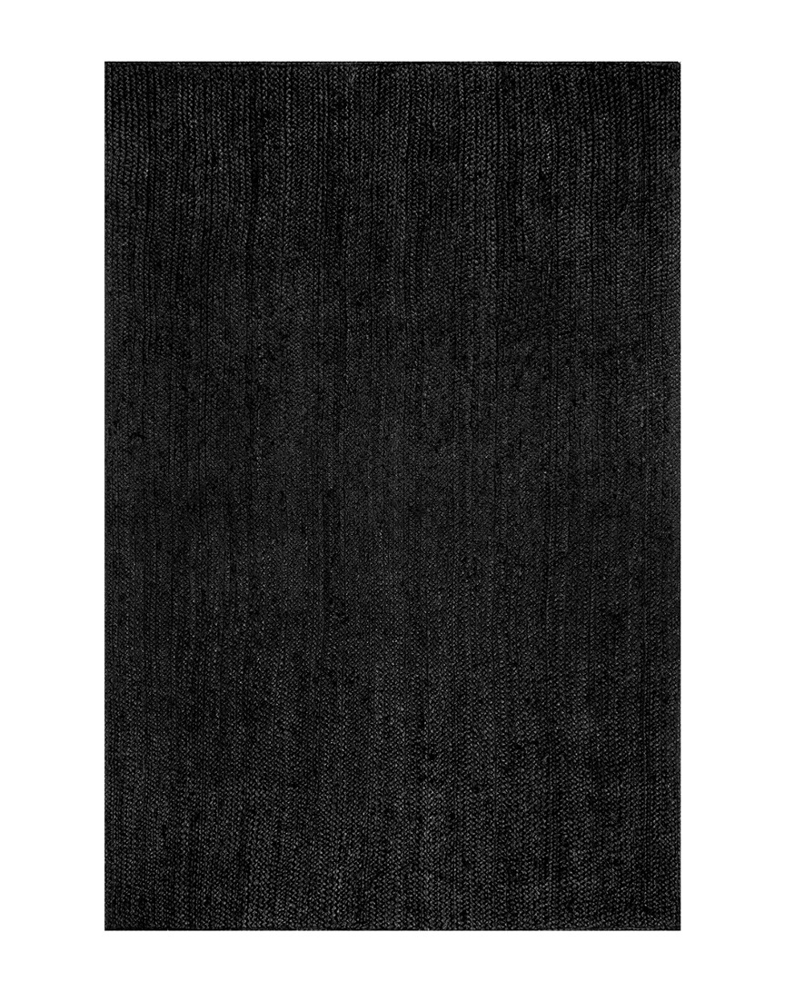Nuloom Hand Woven Rigo Jute Rug In Black