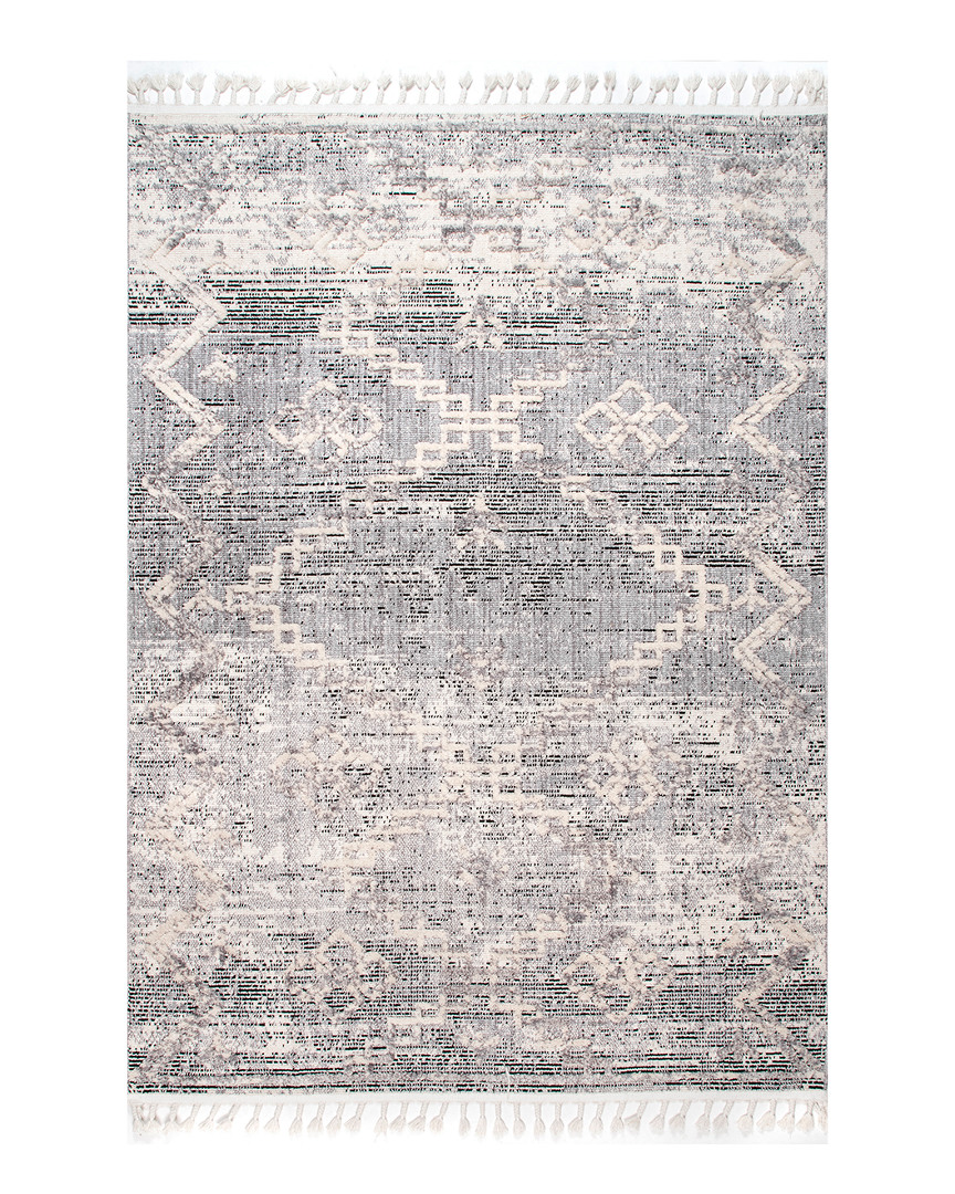 Nuloom Huti Textured Trellis Rug In Grey