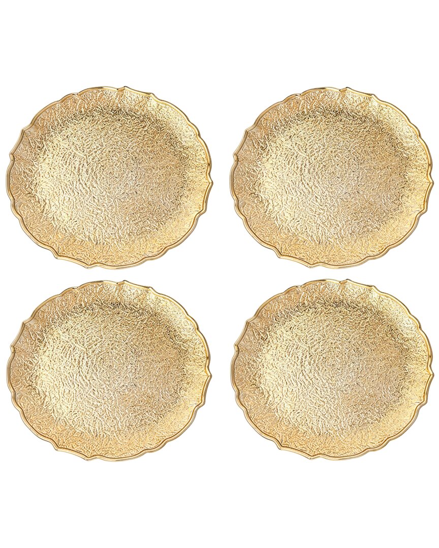 American Atelier Valentina Scallop Plated Set Of 4 Charger Plates In Brown