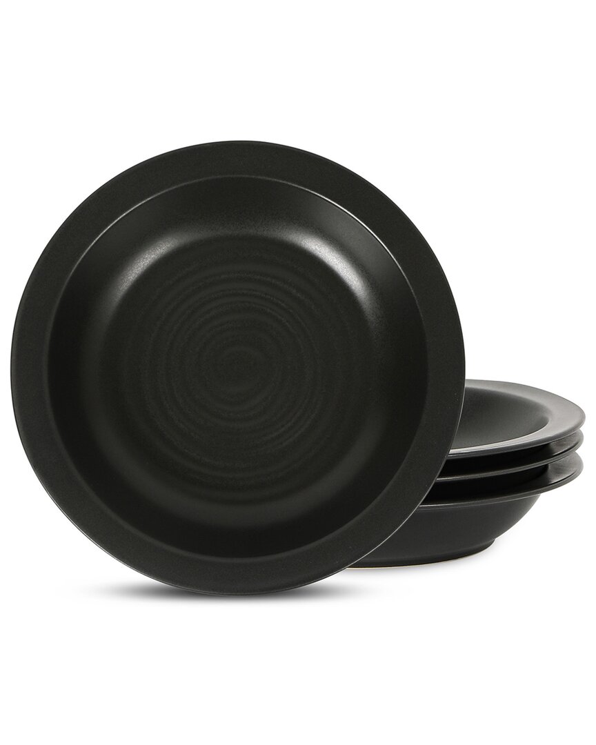 Stone Lain Orbit 4pc Stoneware Pasta Bowl Set In Grey