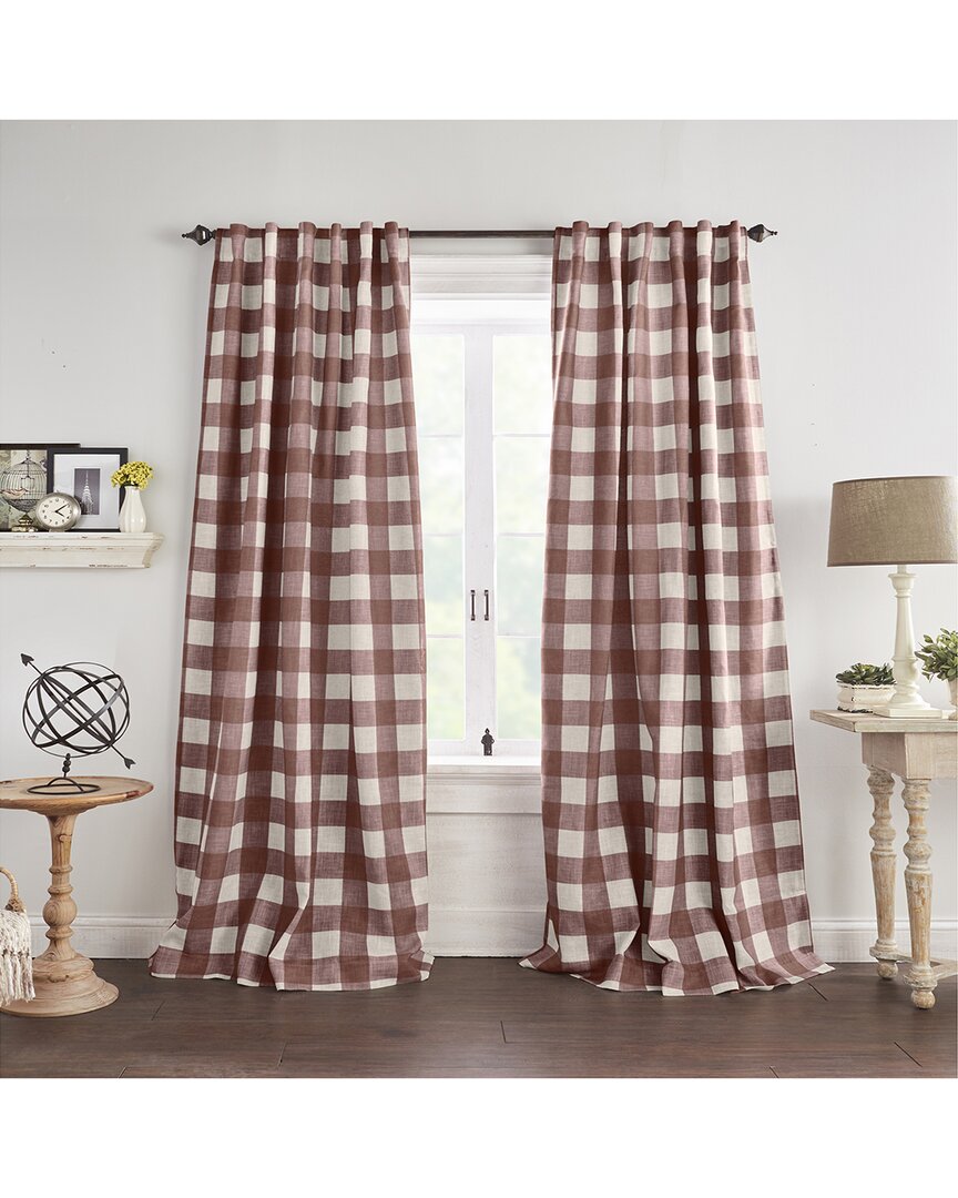 Elrene Grainger Buffalo Check Blackout Window Curtain In Brown