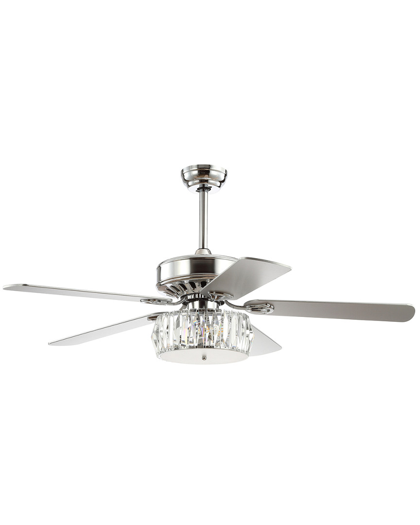 Jonathan Y Mandy 52in 3-light Crystal Prism Drum Led Ceiling Fan With Remote