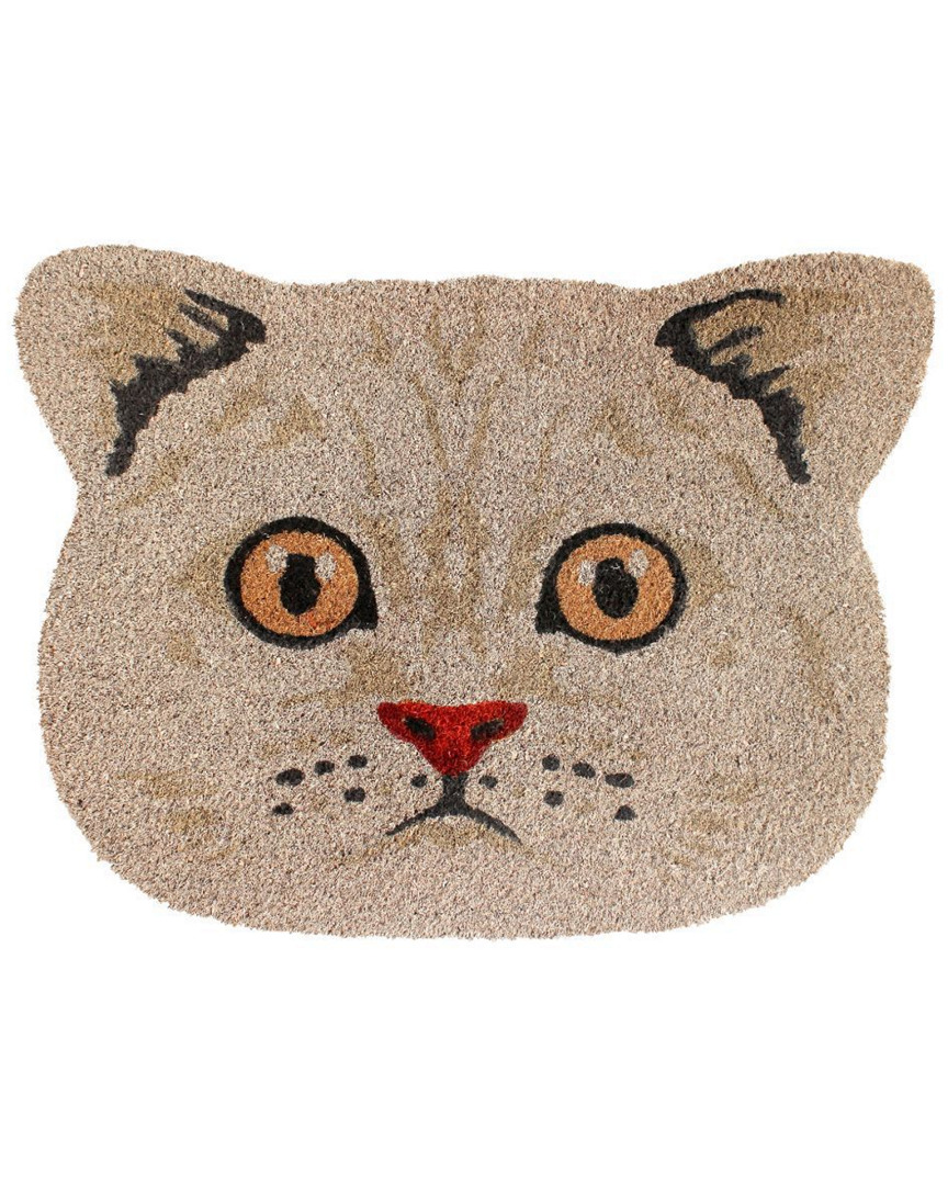 Rug Smith Rugsmith Natural Cute Cat Face Doormat