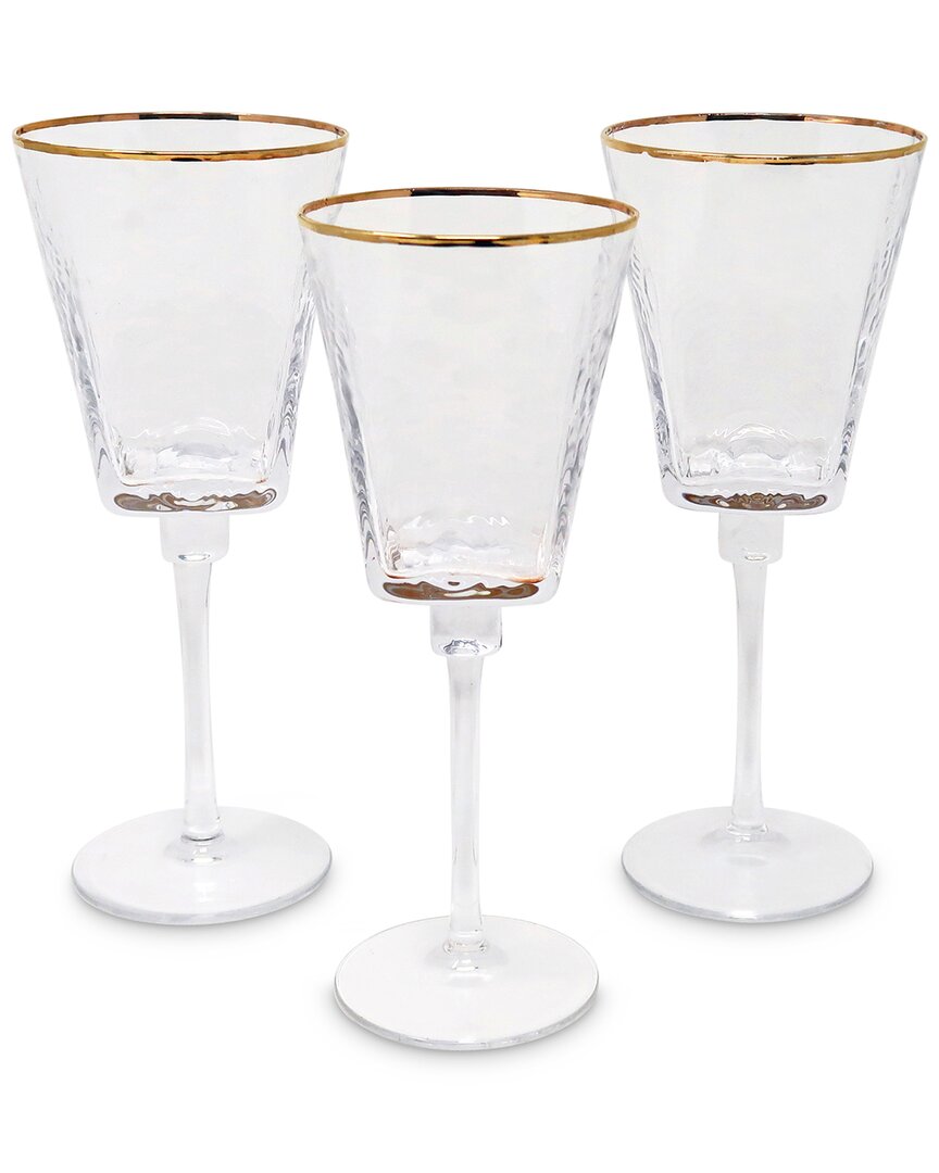 Shop Vivience Set Of 6 Square Hammered Water Glasses