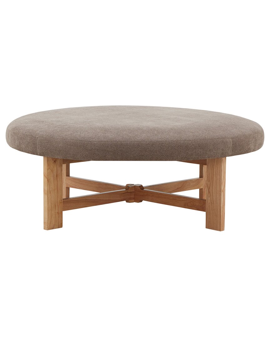 Safavieh Couture Vinny Boucle Cocktail Ottoman In Brown