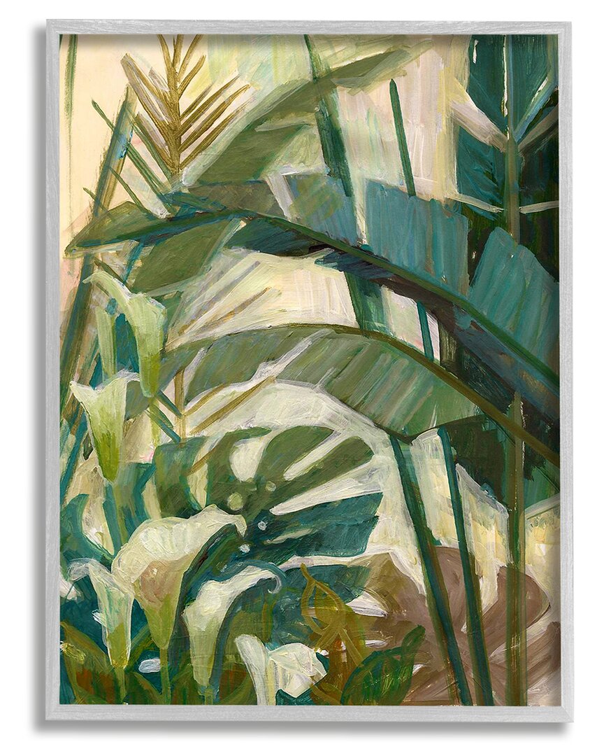 Shop Stupell Tropical Jungle Plant Leaves Framed Giclee Wall Art By Elaine Vollherbst-lane