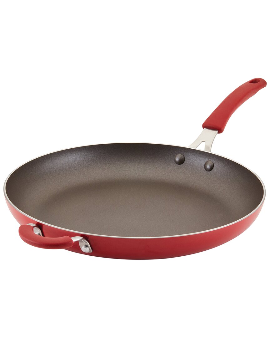 Rachael Ray Cook + Create Aluminum Nonstick Frying Pan, 14" In Red