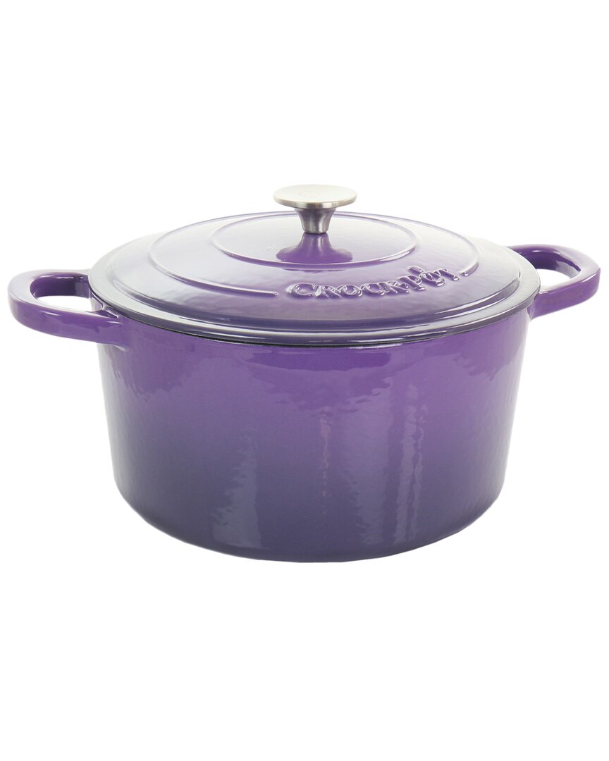Crock-pot Crockpot Artisan 2pc 7qt Enameled Cast Iron Dutch Oven With Lid In Purple