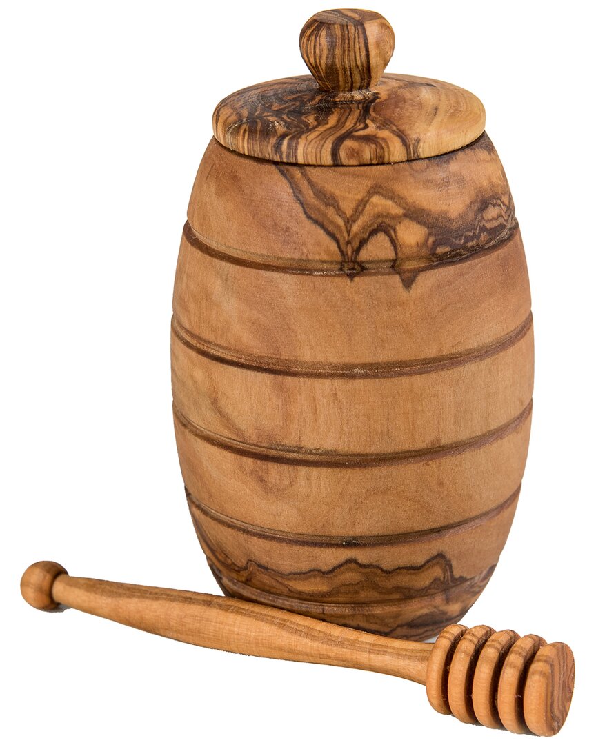 LIPPER LIPPER INTERNATIONAL OLIVE WOOD HONEY POT WITH SPOON 