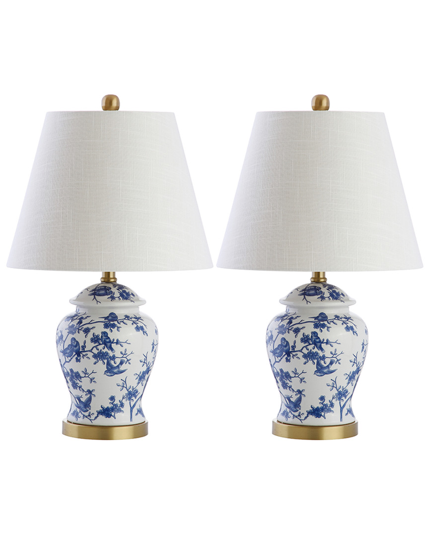 Jonathan Y Penelope Set Of Two 22in Chinoiserie Table Lamps In Metallic