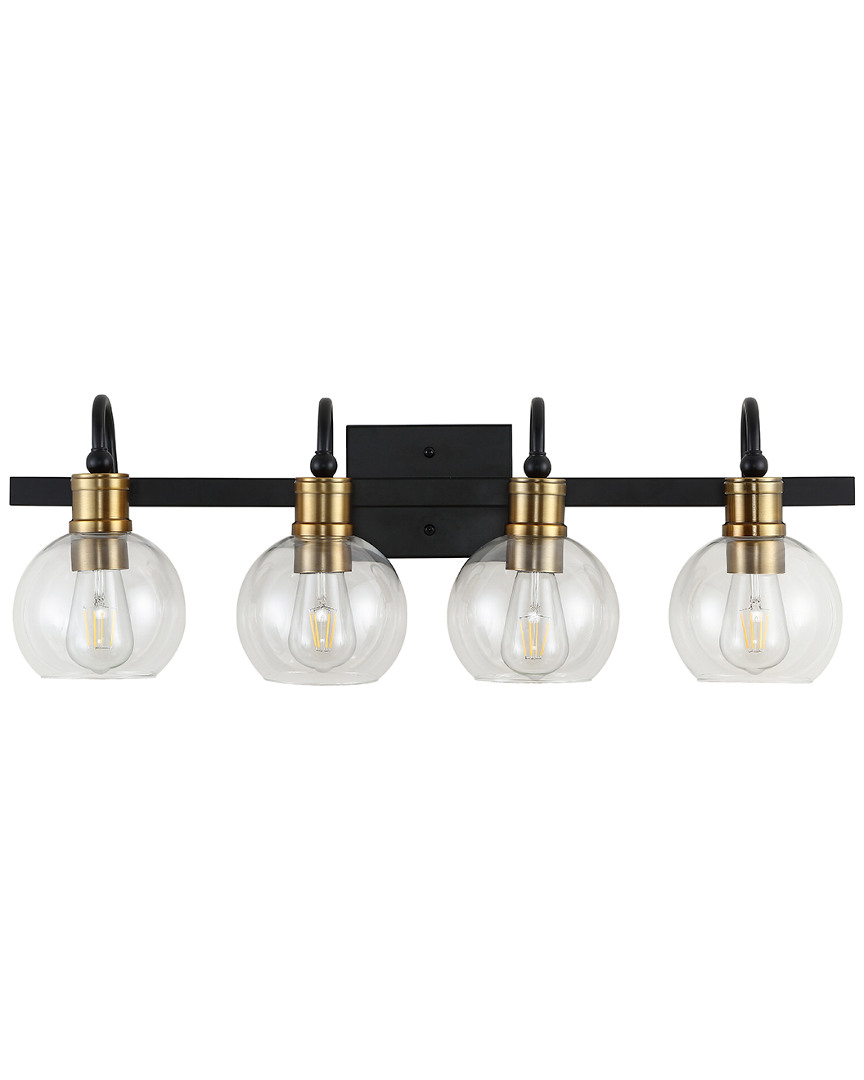 Jonathan Y Marais 29.75in 4-light Iron/glass Rustic Vintage Led Vanity Light In Metallic