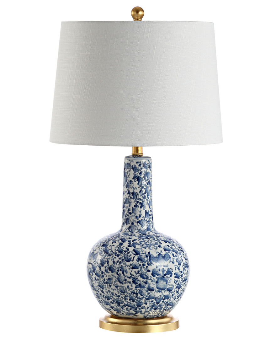 Shop Jonathan Y Chinois 30in Ceramic/iron Classic Cottage Led Table Lamp In Metallic