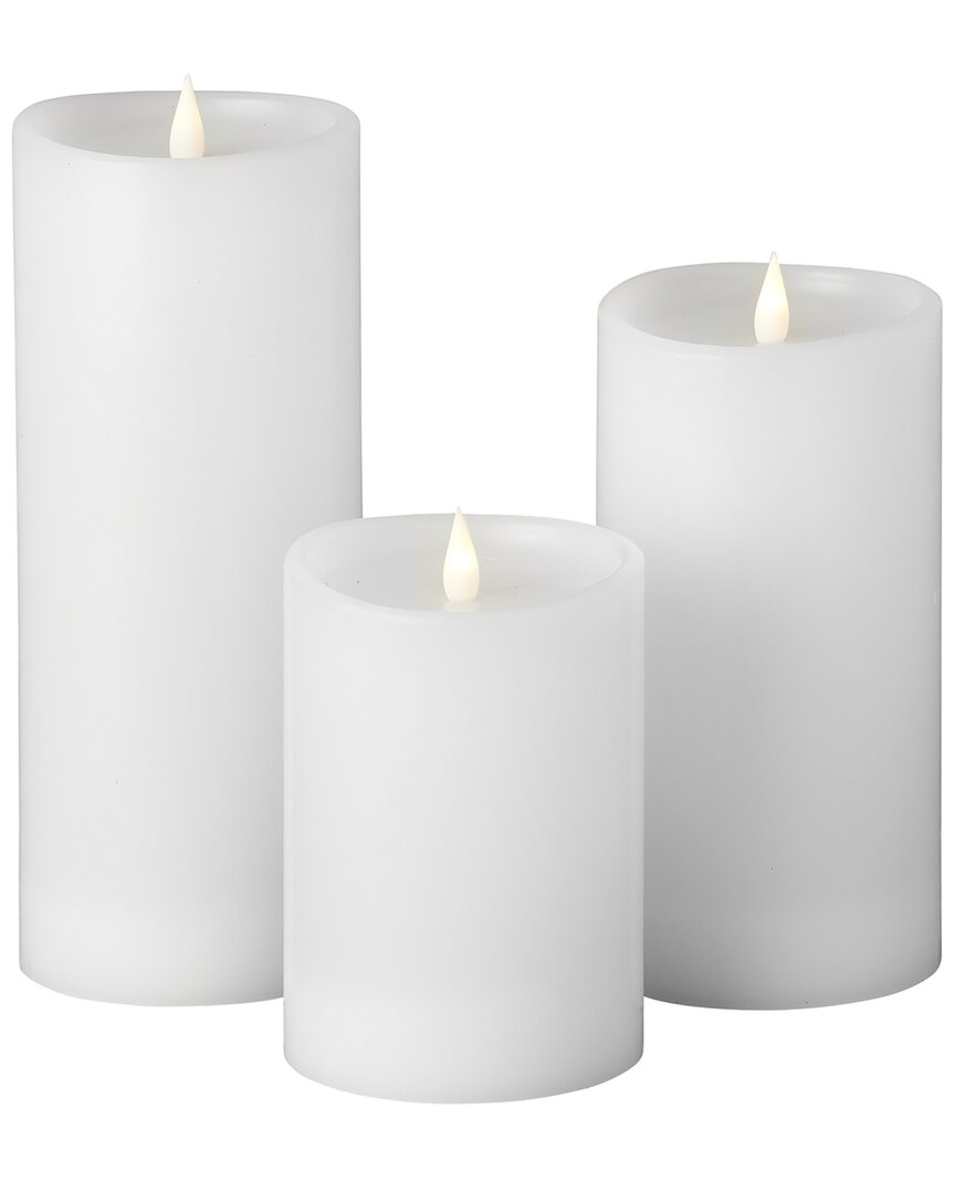 Seasonal Llc Classic Motion Flameless Candle 3pc Set In White