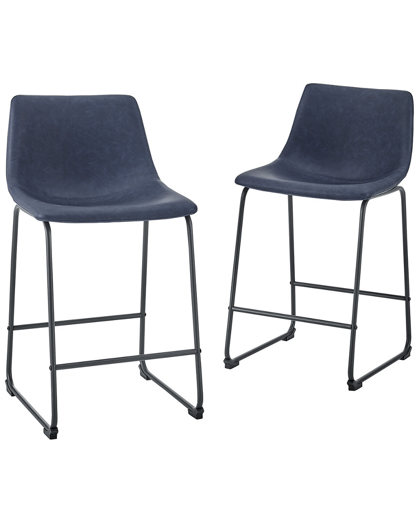 Hewson Set Of Two 26in Faux Leather Counter Stool