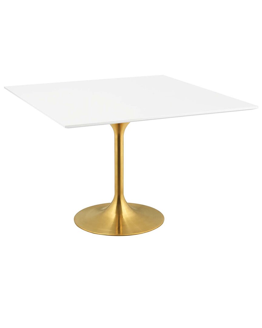 Modway Lippa 47in Square Wood Top Dining Table In Gold