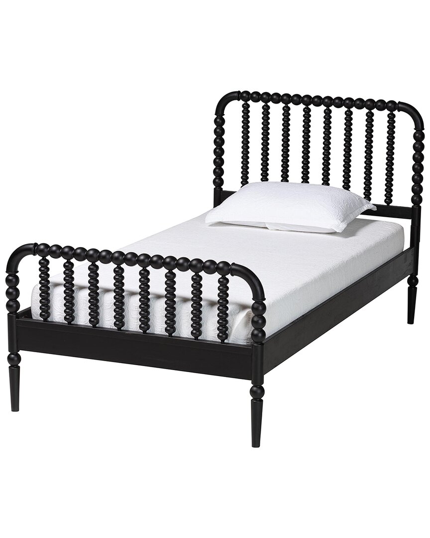 Baxton Studio Lucera Mid-century Twin Size Bobbin Bed In Black