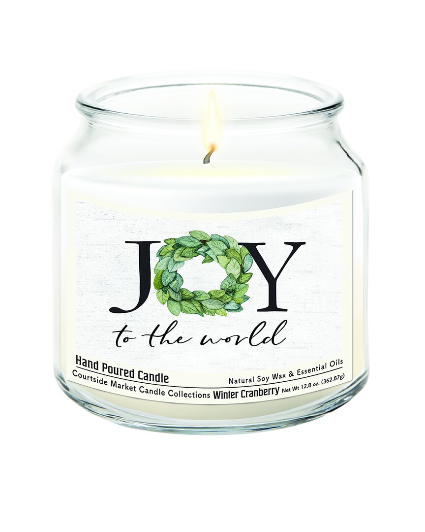 Courtside Market Wall Decor Courtside Market Joy To The World Hand-poured Soy Wax Candle In Multi