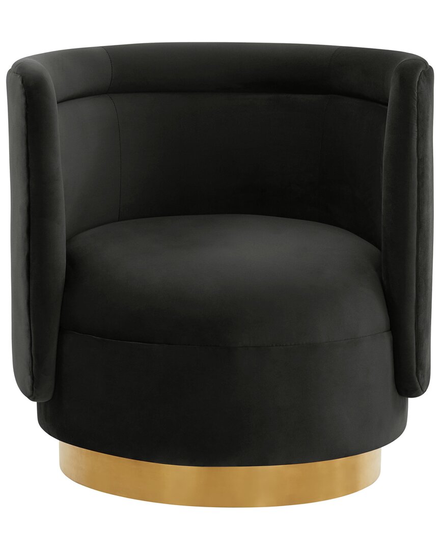 Tov Remy Black Velvet Swivel Chair