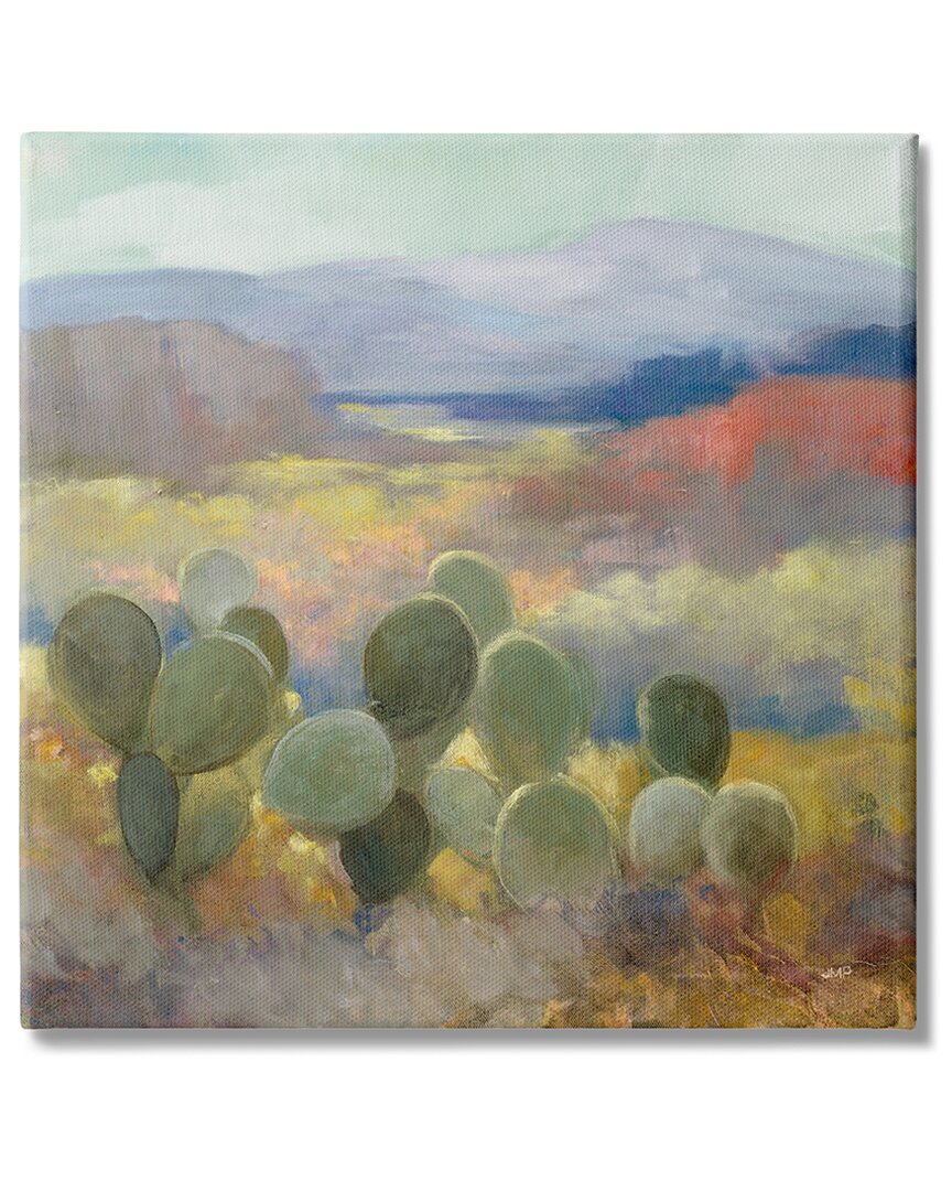 Stupell Industries Prickly Pear Cactus Plant Soft Desert Canyon Landscape Stretched Canvas Wall Art By Julia In Green