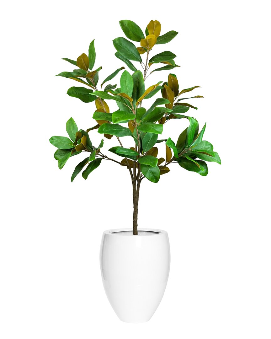 Creative Displays Uv-rated 5ft Magnolia Tree Drop-in With Fiberstone Planter In Green