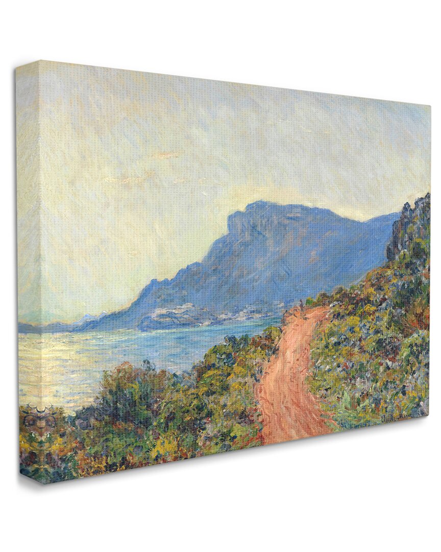 Stupell Industries Cliff Road Ocean Mountain Landscape Monet Classic Painting In Blue
