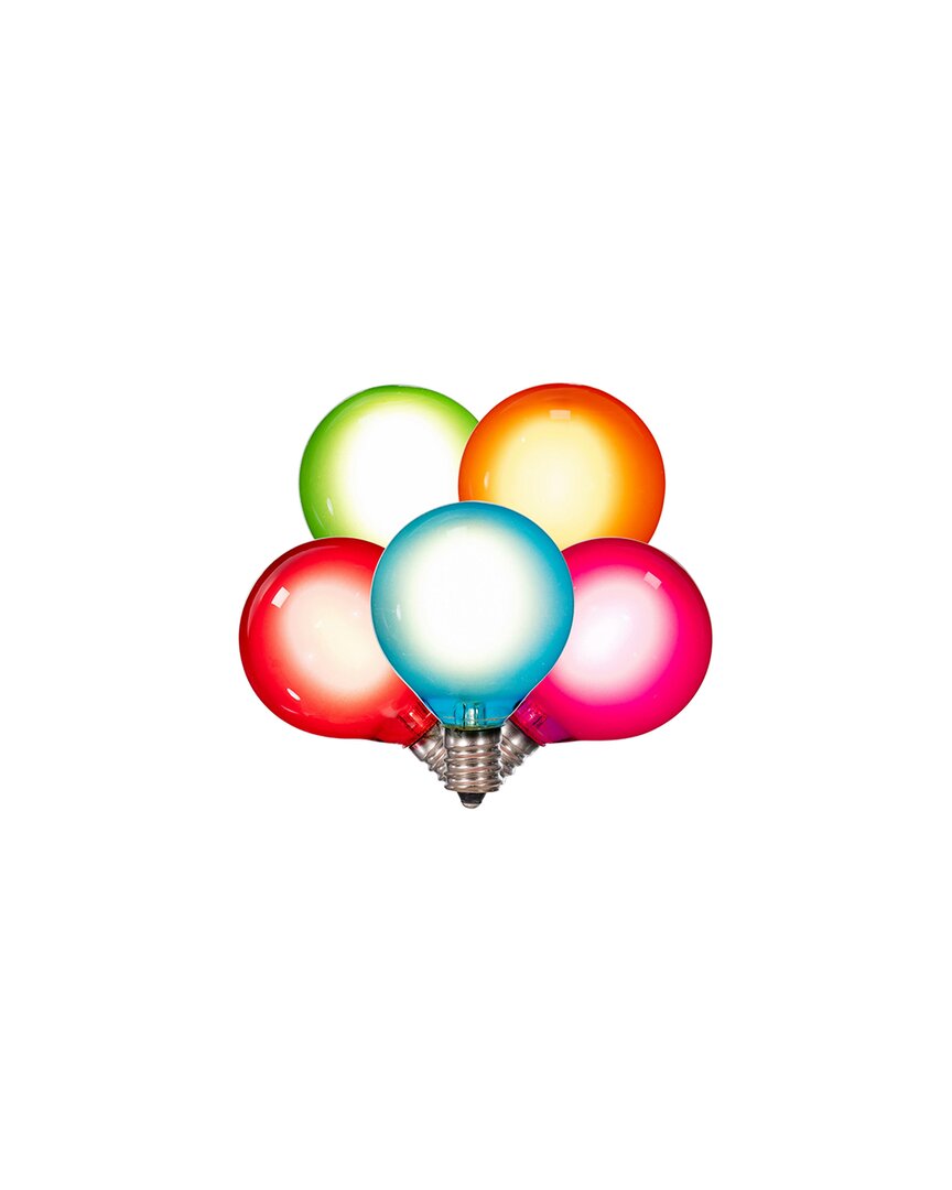 Vickerman 18-light Multi-colored Led Glass G40-e12 Filament Set With Green  Wire