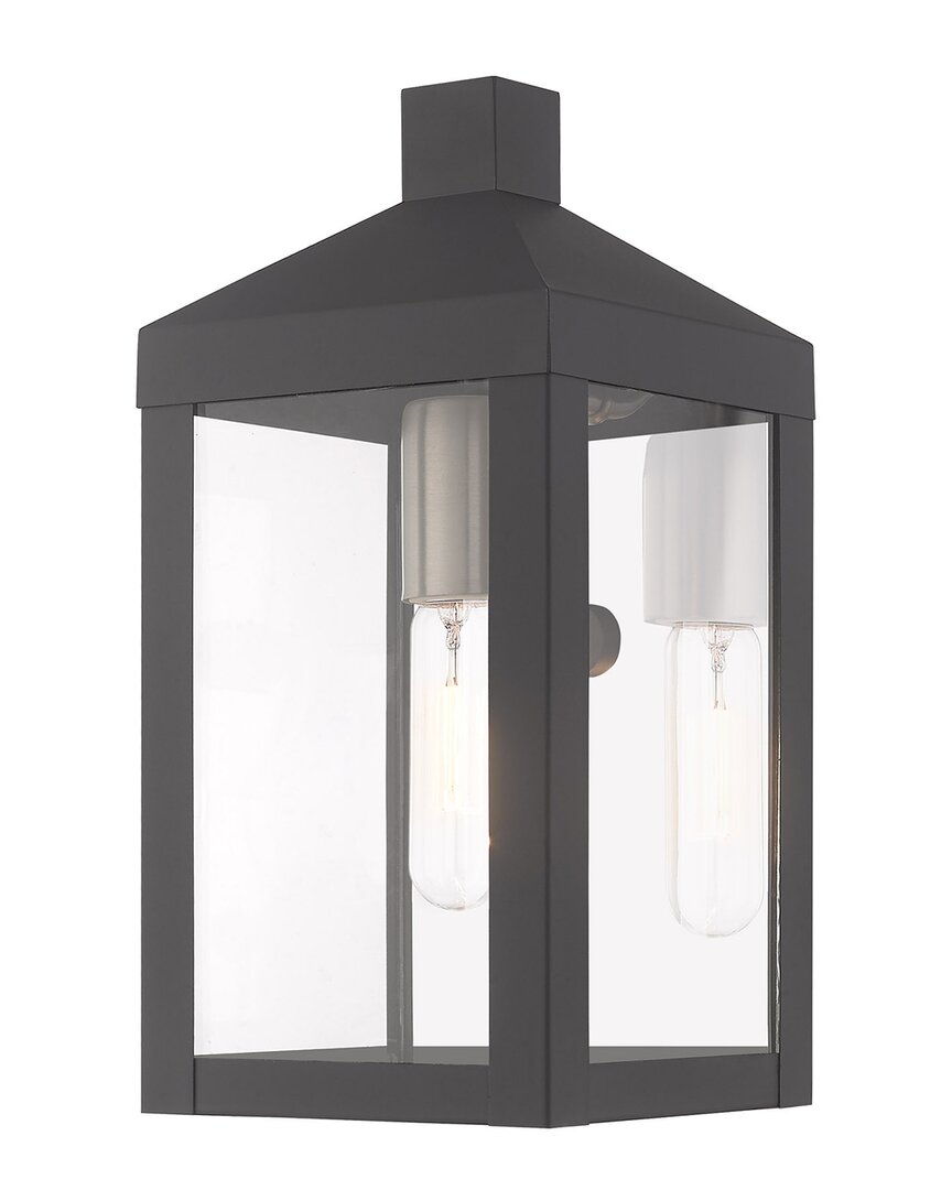 Livex Lighting 1-light Scandinavian Gray Outdoor Wall Lantern