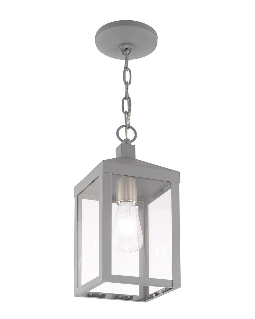 Livex Lighting 1-light Nordic Gray Outdoor Pendant Lantern