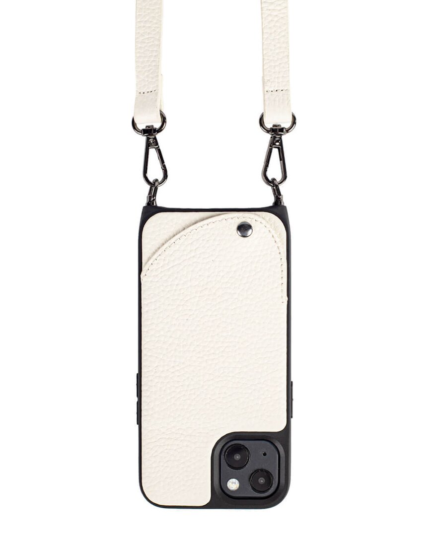Noemie Napa Crossbody Holder For Iphone 13 In White